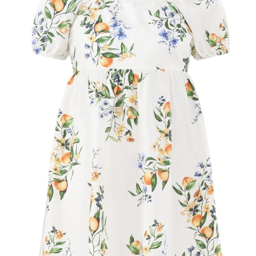 Floral Print White Dress - Picture 3 of 4